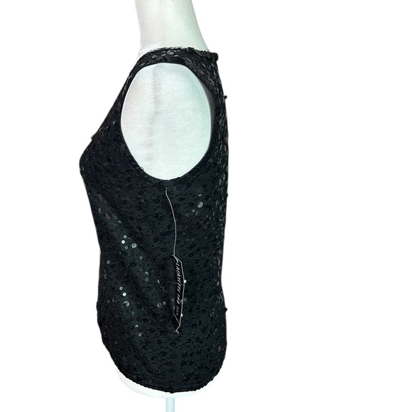Lafayette 148 Black Sequin Sleeveless Top Size XL - Picture 3 of 9